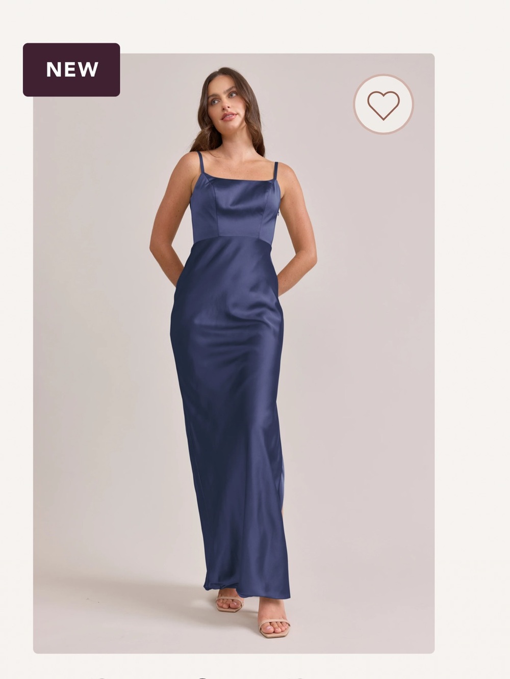 Revelry Midnight Blue Satin Square-Neck Maxi Dress